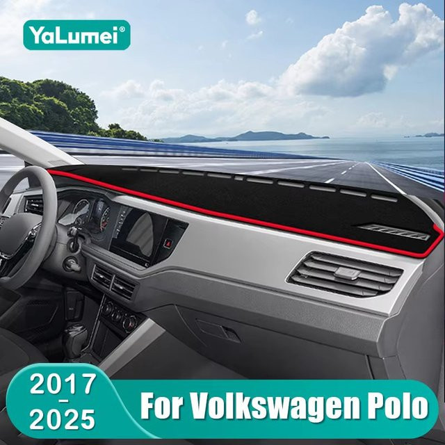 YaLumei Dashboard Sonnenschutz Abdeckung für Volkswagen VW Polo AW MK6, Schwarz - Bild 1