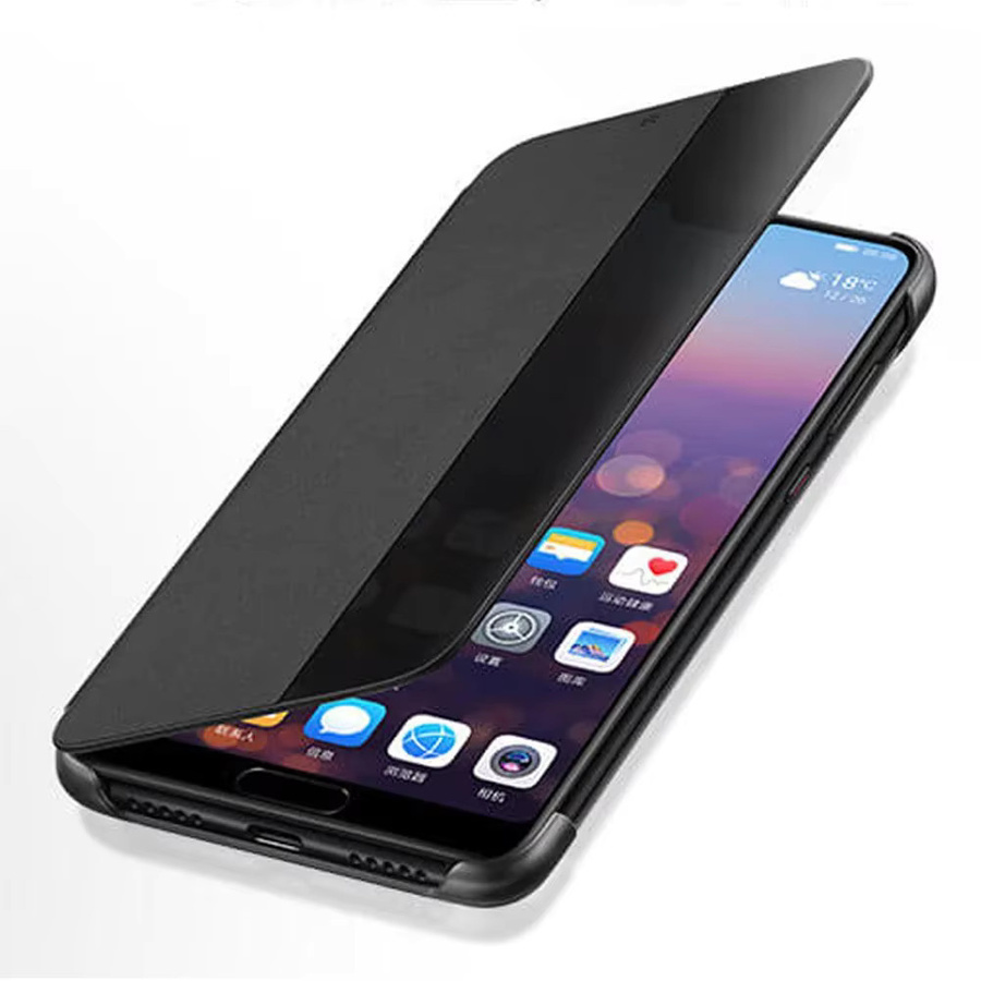 Smart View Flip-Cover für Huawei P20 Pro, P30 Lite, P30 Pro, P40 Pro und P50 mit Auto Schlaf und Wake Up Funktion in Gold und Schwarz - Bild 2