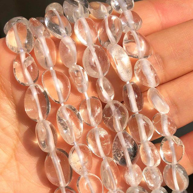 xilitata Quarz Kristall Perlen, Weiß, 8-10mm, Unisex - Bild 1
