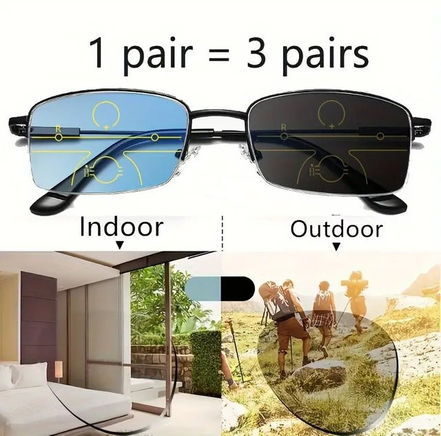 EVUNHUO Lesebrille Halbrahmen, rectangular, Metall, black, Männer - Bild 1