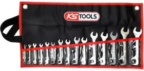 KS Tools Doppelmaulschlüssel-Satz aus Chrom-Vanadium, 15-teilig, 3,2-14 mm, Multicolor - Bild 1