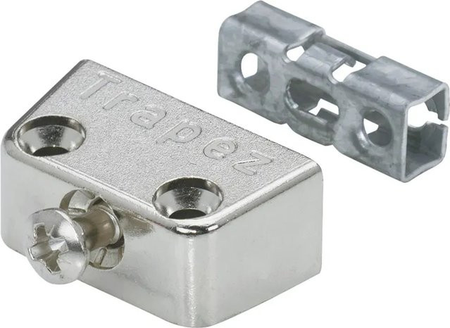 Hettich Verbindungsbeschlag Trapez aus Zinkdruckguss, vernickelt, Silber, 4 Stück - Bild 1