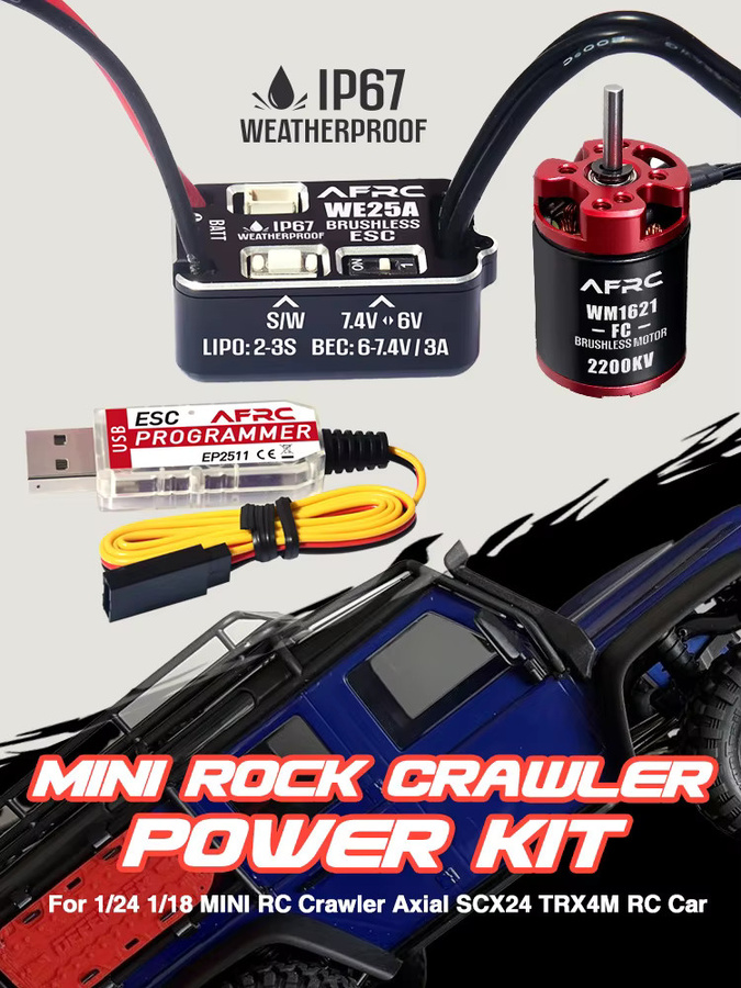 AFRC ESC 25A Brushless Power Kit, Set, 1:18, 1:24 - Bild 3