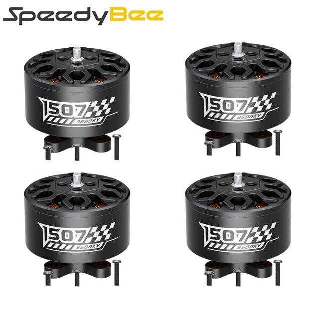 Speedybee 1507-3600KV 4S 373W Bürstenloser Motor für Master3X 3-3,6 Zoll FPV Drohne, 4er Set, Schwarz - Bild 1