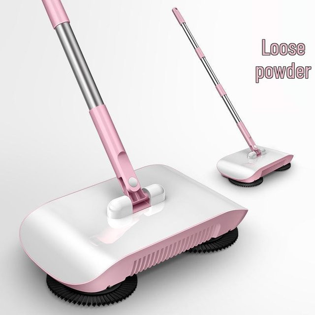 the BAY All-in-One Reinigungsset mit Besen, Kehrschaufel und Wischmopp in Pink - Bild 1