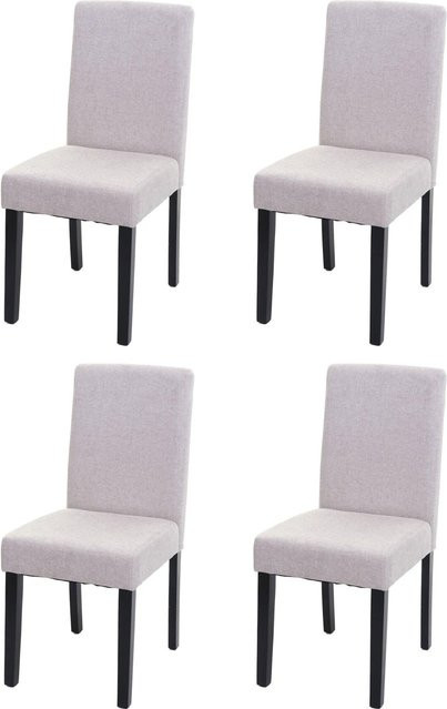 CHEFGASTRO Esszimmerstuhl 4er-Set in Creme-Beige mit Textilbezug und dunklen Holzbeinen, B/T/H: 90 x 43 x 56 cm, Sitzhöhe: 45 cm - Bild 1