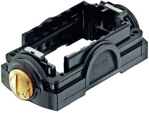 Harting Trägergehäuse mit Druckknopf in Schwarz aus Zink - Bild 1