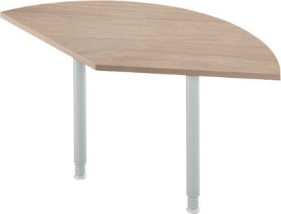 SSI Schäfer Ansatztisch 135 Grad in Eiche und Weißalu, Breite: 80 cm, Tiefe: 80 cm - Bild 1