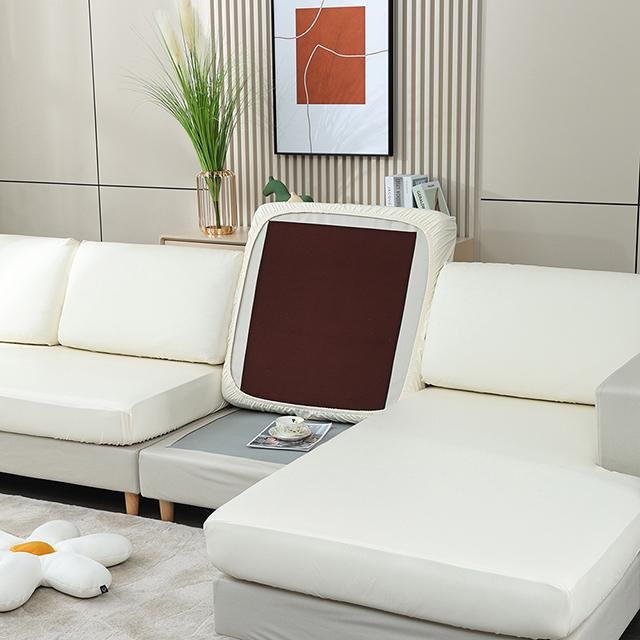 Wasserdichter und elastischer Sofa-Bezug aus PU für Ecksofas und Sessel, weiß, Größe S - Bild 1