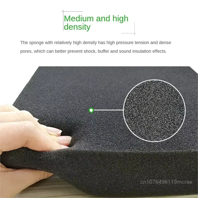 QUHAI Schaumstoff-Pad Schwarz, stoßdämpfende Schwammplatte mit hoher Dichte für Hartschalenkoffer, B: 200 cm, T: 50 cm, H: 5 cm - Bild 2