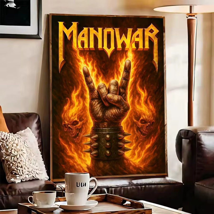 Manowar Heavy Metal Band Wandkunst Aufkleber, wasserfester selbstklebender Wandbehang in Schwarz und Multicolour, B: 20,0 cm, H: 15,0 cm - Bild 4