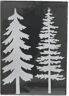 DECORIS Fensterbild Tanne in Weiß mit floralem Winterdesign - Bild 1