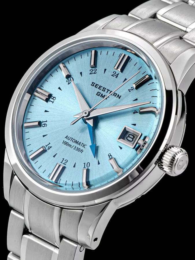 SEESTERN Armbanduhr Automatik, Edelstahl, Blau, 42 mm, Herren - Bild 6