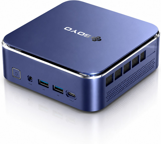 SOYO S5 Air Mini-PC Gaming-Computer mit AMD Ryzen 5 7535HS, 16GB DDR5 RAM, 512GB PCIe SSD, Windows 11 Pro, WiFi6 und Type-C in Blau - Bild 1