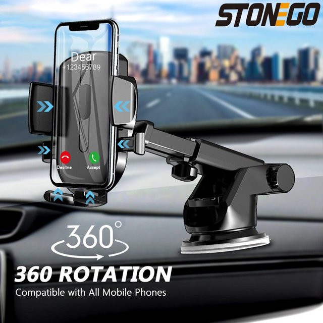 Stonego Saugnapf Handyhalterung für das Auto ohne Magnet zur GPS-Nutzung in Schwarz oder Blau - Bild 1
