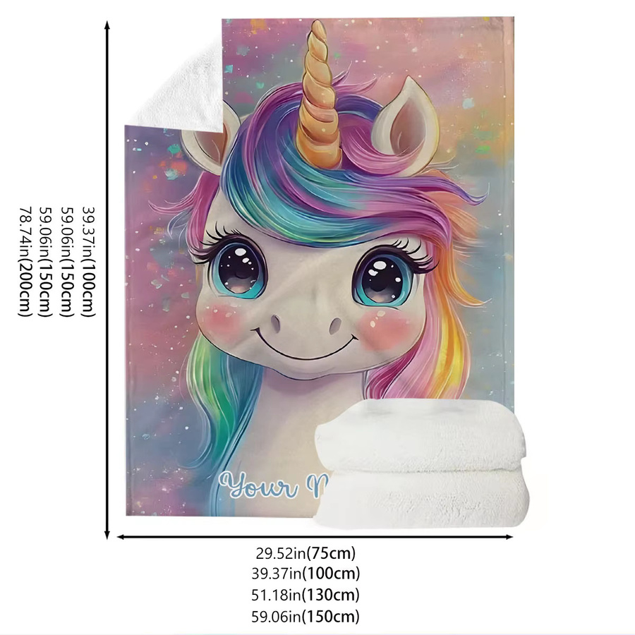 Personalisierte Namensdecke von ZIZ mit magischem Regenbogen-Einhorn-Design in Multicolour - Bild 2