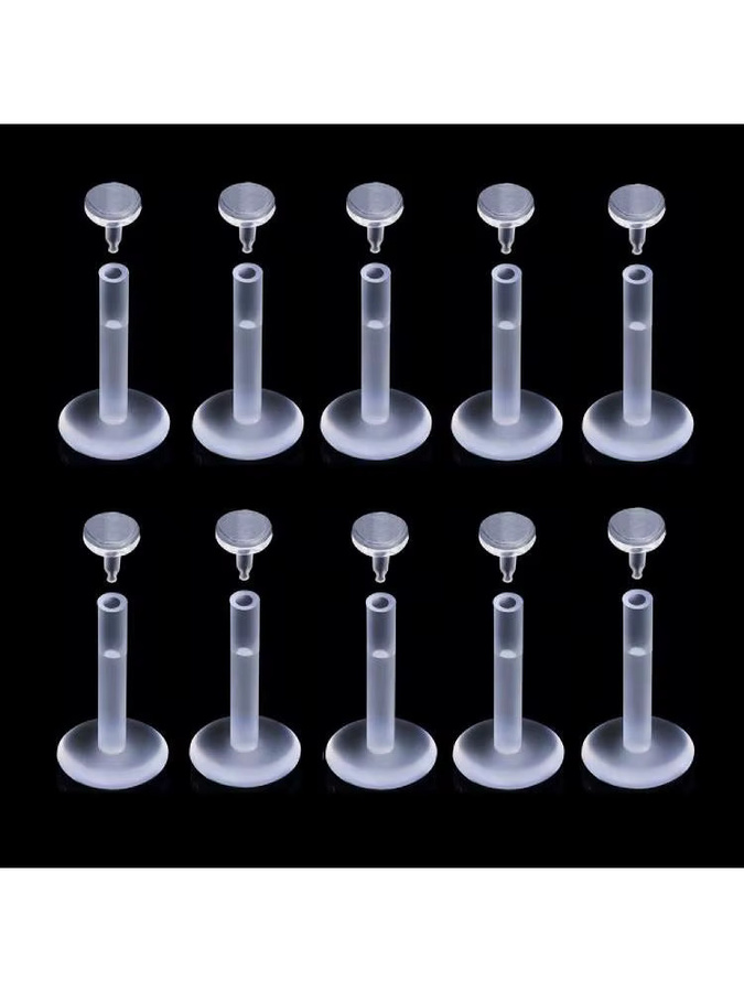 Bioflex Piercing Labret Ring, Acryl, klar, Unisex - Bild 4