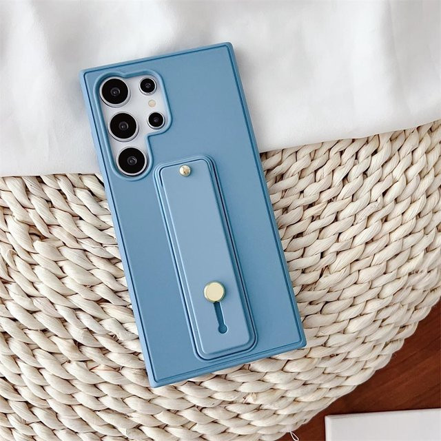 Stoßfeste Samsung Galaxy Handyhülle mit unsichtbarer Ständerhalterung und Armbandhalter in Blau für Galaxy S24 Ultra, S26 Ultra, S23, S22 Plus und S22+ 5G - Bild 1