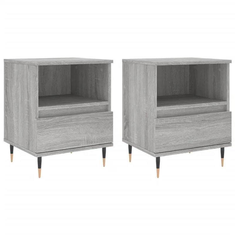 Vidaxl Nachttische 2er-Set in Grau, modern und klassisch, B/T/H: 40 x 35 x 50 cm - Bild 3