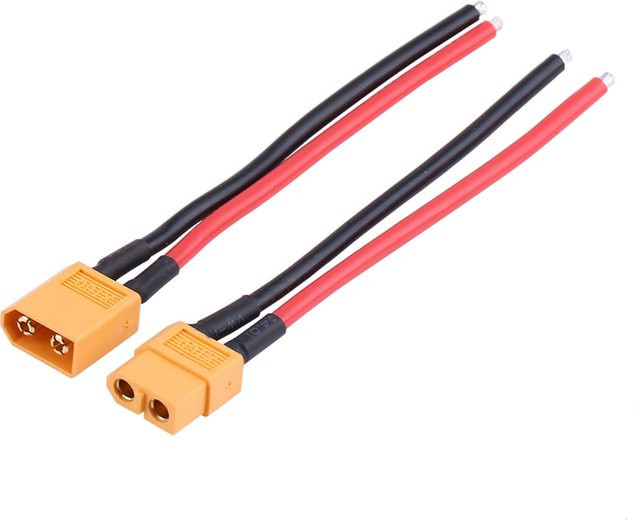DECDEAL XT60 Batterieadapterkabel Set mit XT60 Buchse und Stecker aus 14AWG Silikonkabel für RC-Zubehör - Bild 1