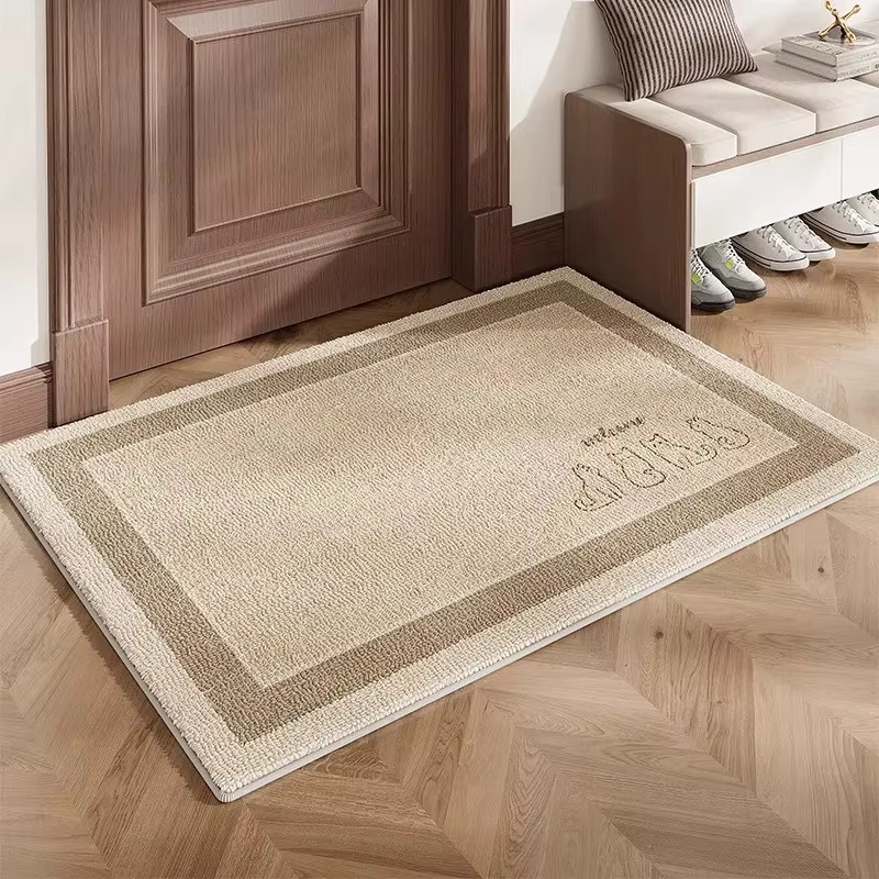 VIKAMA Minimalistische Willkommens-Fußmatte in Beige, schmutzabweisend und verschleißfest für Innen- und Außenbereich, B/T: 60 x 40 cm - Bild 1