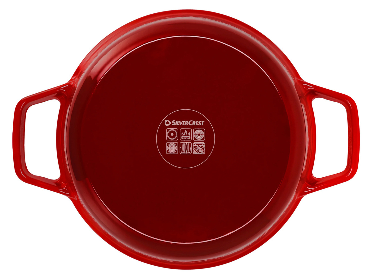 SILVERCREST Premium-Gusseisentopf-Set aus emailliertem Gusseisen mit Deckel, Rot, 1,9 l / 2,9 l / 4,2 l - Bild 3