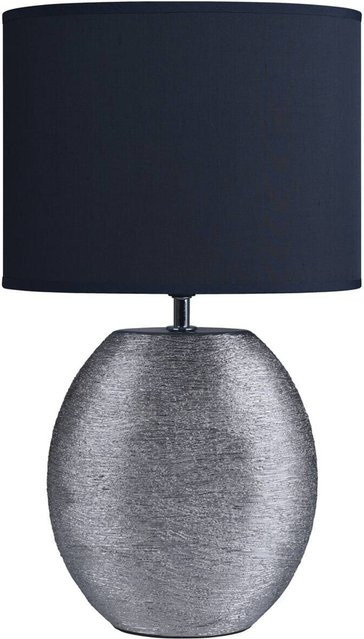Pocoline Keramik Tischleuchte Anouk in Grau und Silber mit E14 Fassung, B/H/T: 15 x 45 x 26 cm - Bild 1