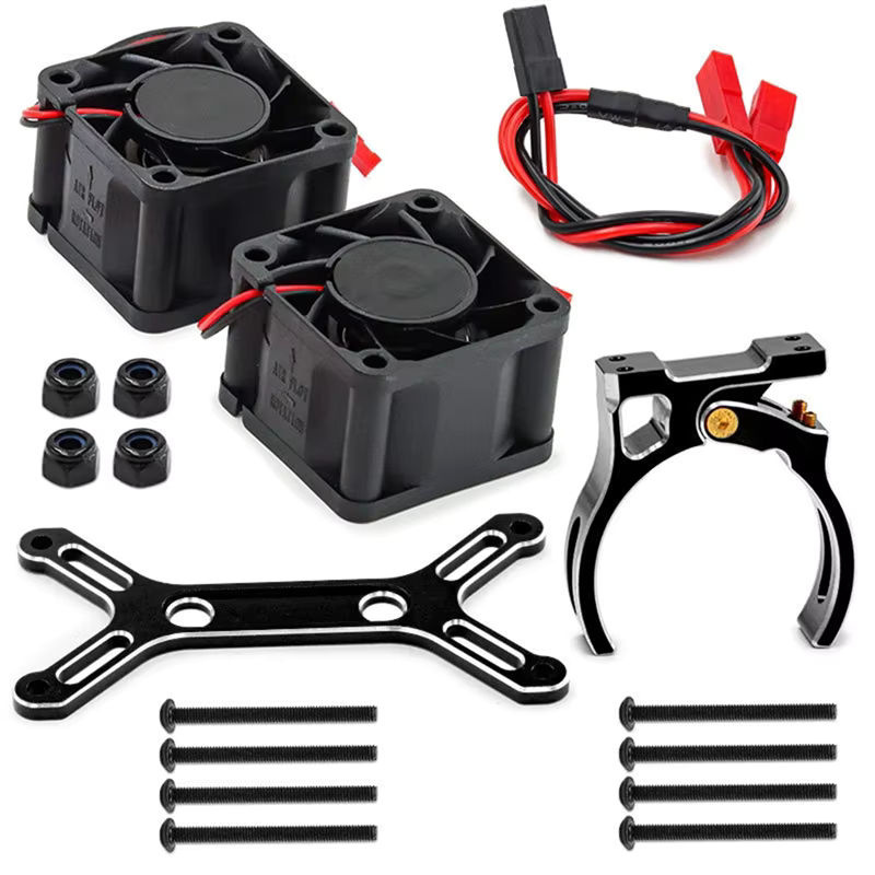 CJSD-RC Auto Upgrade Dual Lüfter 4985 1717 Motor Kühlkörper Kit, 1:5, Zubehör, Schwarz, Metall - Bild 4