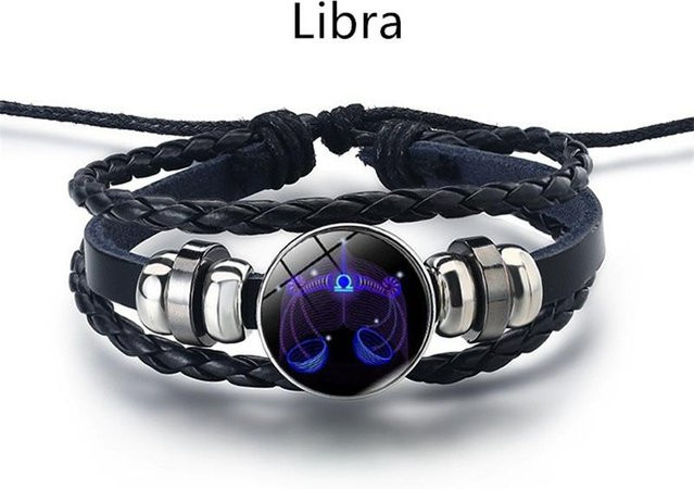 KaiTingu Jewelry Armband, Leder, mehrschichtig, Libra, schwarz, Unisex - Bild 1