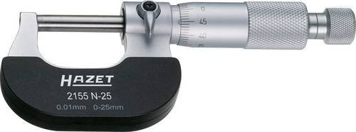 Hazet Präzisions-Bügelmessschraube 2155N-25 in Silber mit Messbereich 0 - 25 mm und 0,01 mm Ablesung - Bild 1