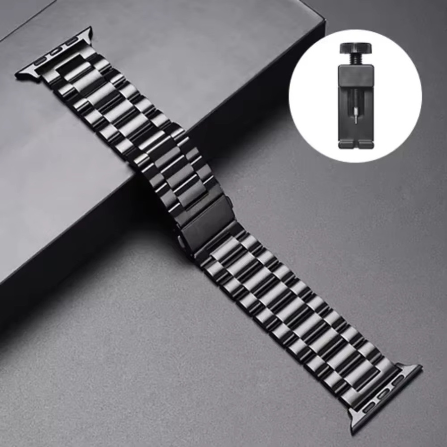 Uhrenarmband Edelstahl, Schwarz, Unisex - Bild 2
