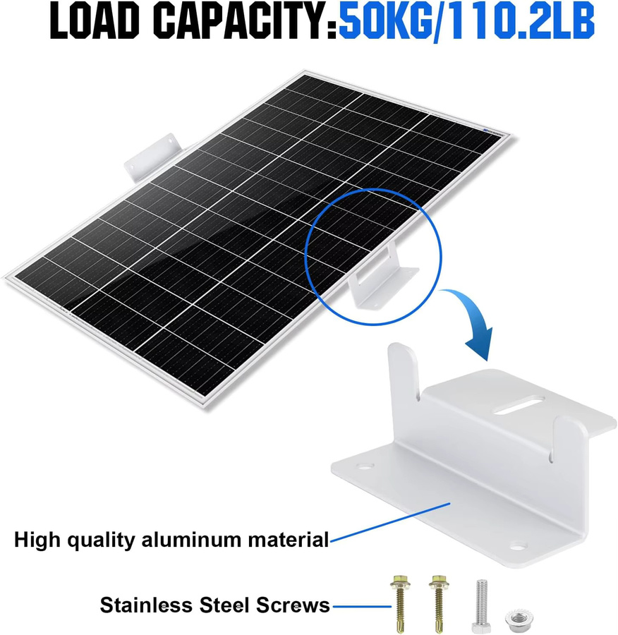 CP-SETUNO Solarpanel Montagehalterungs-Set aus Aluminium in Silber, 16/8/4-teiliges Z-Halterung-Set für Wohnmobile, Dächer und Boote - Bild 6