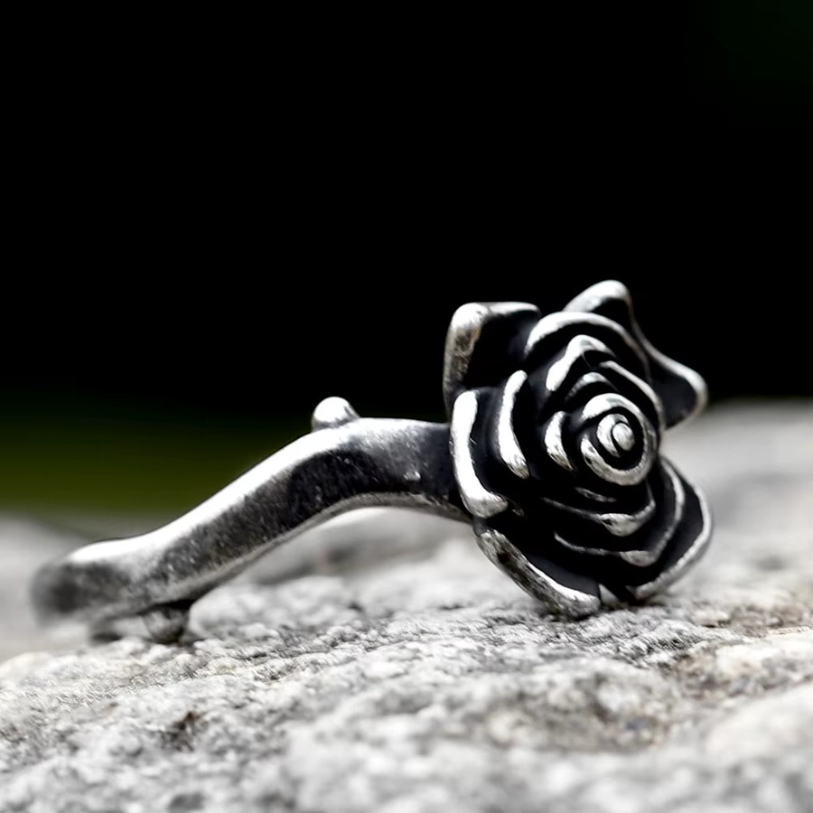 Vintage-Blumenring, Silber, Herren - Bild 2