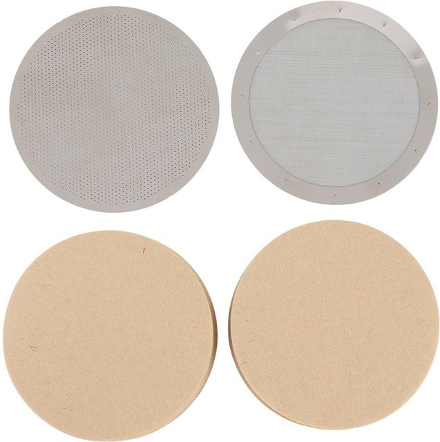 Wiederverwendbarer Kaffeefilter aus Edelstahl mit Feinmaschensieb von CosyHome, Farbe: Grau/Silber, Durchmesser: 6,1 cm - Bild 1