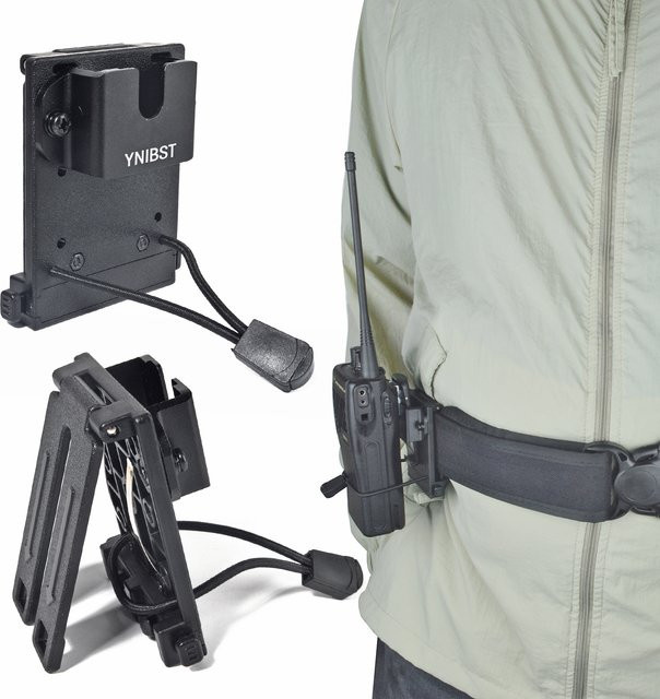 RUNUPTOP Taktisches Walkie-Talkie-Holster mit Gürtelclip und Molle-System, Schwarz - Bild 1