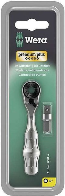 Wera Zyklop Mini 1 Bit-Ratsche 8001 A mit 1/4 Zoll Antrieb, Farbe: Silber - Bild 3