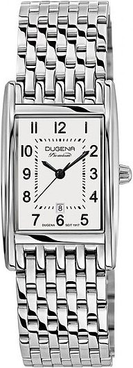 Dugena Armbanduhr, Quarz, Edelstahl, Eckig, Weiß, Damen - Bild 1