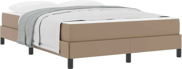 vidaXL Bettrahmen mit Matratze Cappuccino in Braun, Stoff, B/T/H: 140 x 190 x 45 cm - Bild 1