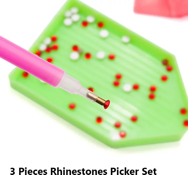 Art lalic Strass-Picker-Set mit Punktierstift, Behälter und Aufbewahrungstablett - Bild 1