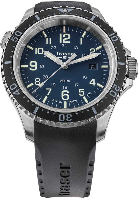Traser Herrenuhr, Quarz, Edelstahl, Blau, 46 mm, 50 ATM - Bild 1