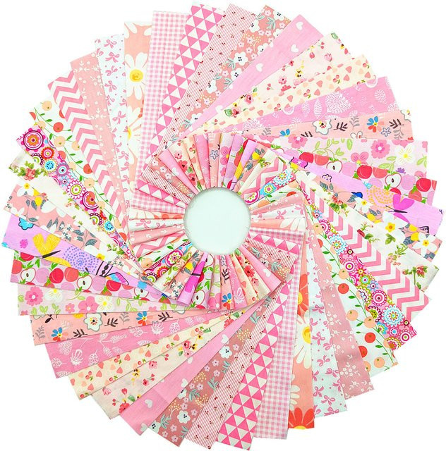 40 Stück Stoffstreifen für Patchwork und Quilten in Pink - Bild 1