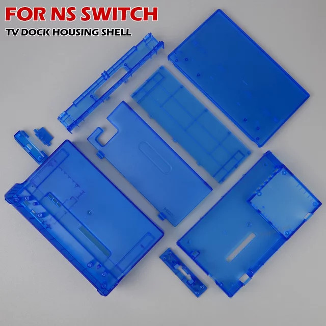 Pogopirate Transparente Ersatz-Frontplatte für Nintendo Switch TV-Dockingstation in Blau - Bild 1
