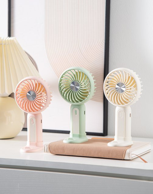 MEET SUN Tragbarer 3-Gang Handventilator in Weiß mit USB-Aufladung und geräuscharmem Mini-Lüfter - Bild 1