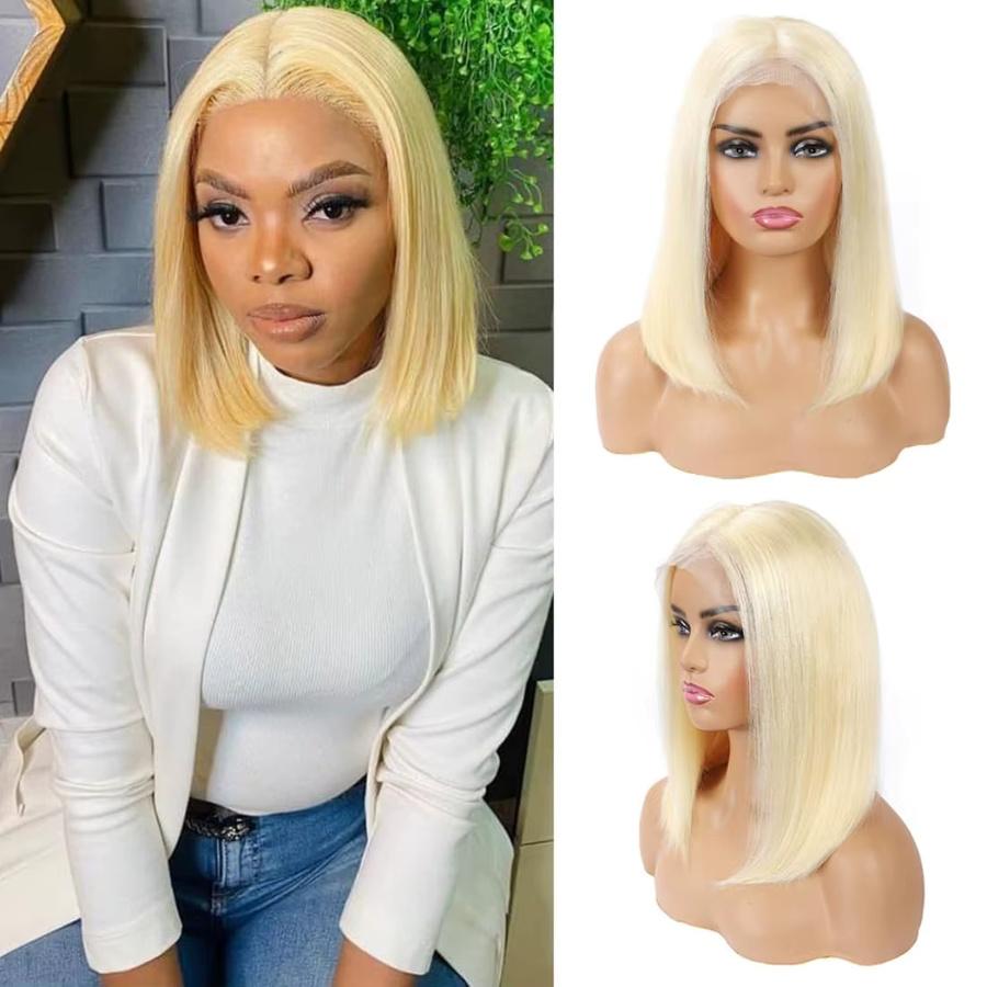 Lucasar Blonde Lace-Front-Perücke aus Echthaar, 200er Dichte, Damen - Bild 3