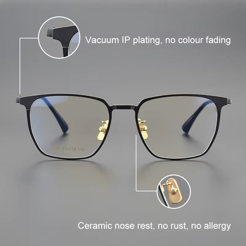 BLMUSA Lesebrille, Titan, Vollrand, Square, Schwarz, Herren - Bild 2