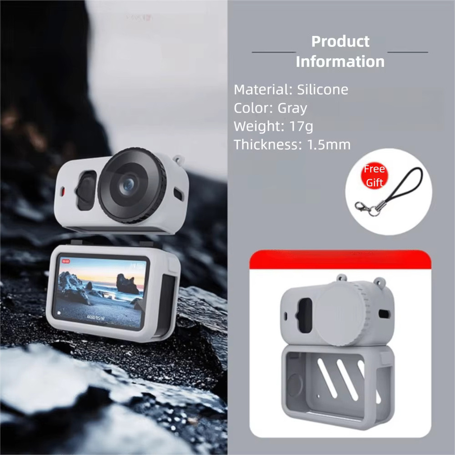 3er-Set Silikon-Schutzhüllen mit Objektivdeckel und Trageband für DJI Osmo Nano, kratzfeste Abdeckung in weichem Material - Bild 3