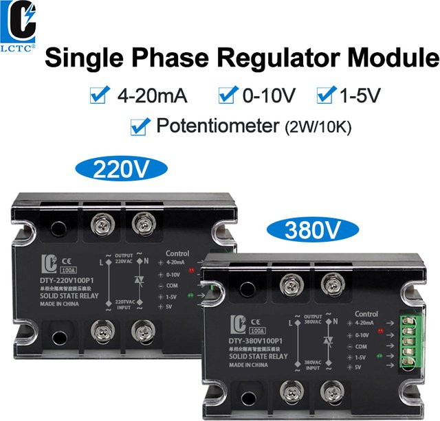 LCTC Spannungsregler Relais DTY zur Spannungsstabilisierung für einphasigen AC, 220 V bis 380 V, 10 A bis 200 A - Bild 1