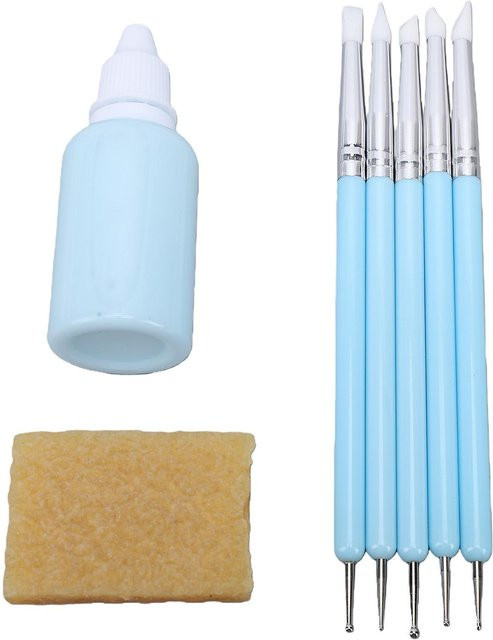 Aquarell-Maskierflüssigkeit Blau 30ml Schnelltrocknend und Leicht Abziehbar inklusive 5 Pinseln und Radiergummi für Tusche und Gouache - Bild 1