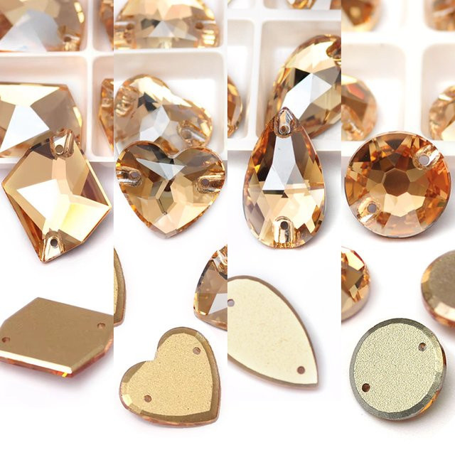 PUBRILEX Golden Shadow K9 Glasnähsteine in Gold als flache Edelsteine für DIY-Handarbeiten und Taschen - Bild 1
