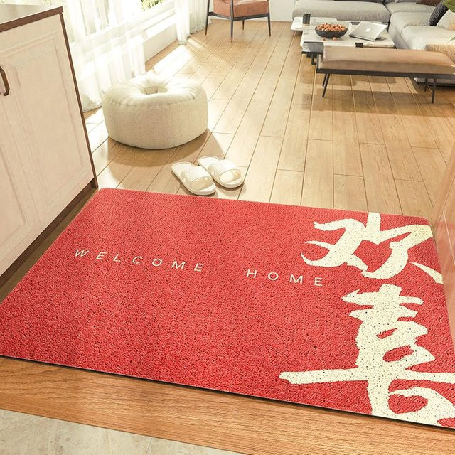 Rutschfeste Staubfangmatte aus PVC in Rot für Eingang und Balkon, B/T: 45 x 75 cm - Bild 1